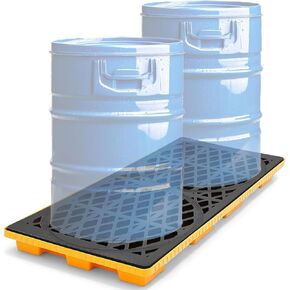 منصة احتواء الانسكابات من Weysat قطعة واحدة و2 طبلة لاحتواء الانسكابات البلاستيكية مع منفذ تصريف شبكي ومنفذ تصريف قابل للتكديس للطابق السفلي للتخزين الصناعي ومرآب المطبخ in Kuwait