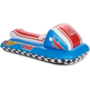 FUNBOY & Hot Wheels 50 بوصة زلاجة ثلج شتوية قابلة للنفخ للأطفال، 1-2 راكبين مع مسارات قاعدة مطاطية مخددة، ومقبضين، وحبل سحب يدوي in Kuwait