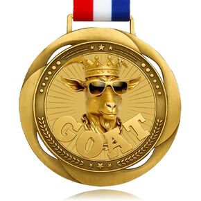 Goat Medal - 3.34Inch Greatest Champion Medal of All Time, Goat Pendant Medal with Neck Strap, Goat Award Chain for Football, Basketball, MVP, Tournaments & League Winners in Kuwait