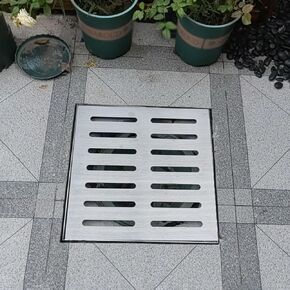 Outdoor Channel Stainless Steel Drainage Grate with Base, 10x10 20x20 30x30 40x40 50x50 60x60 cm, Outdoor Drainage Filter(60cmx60cm(23 5/8" x23 5/8")) in Kuwait