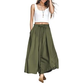 YESNO Women Wide Leg Pants Summer Floral Boho Palazzo Pants Casual High Waisted Flowy Crop Trousers with Pockets PSC in Saudi Arabia