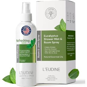 لودين رذاذ منعش مع زيت الأوكالبتوس للعناية بالجسم والغرفة، رذاذ النعناع والصبار المملوء بالعافية العائلية، علاج عطري متعدد الاستخدامات للبشرة والبياضات والمساحات الصغيرة، 4 أونصة سائلة in Kuwait