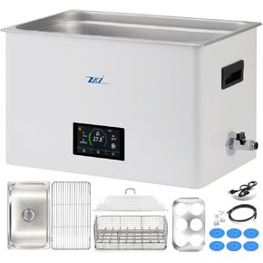 ZKI 20L Thermostatic Water Bath, 1400W, ±0.1°C Accuracy, Single/Dual-Point Calibration+0.1°C Res, All-in-One Uniform Heating, Digital Touchscreen, 9-Piece Kit for Lab, Clinical, Industrial Use (110V) in Kuwait