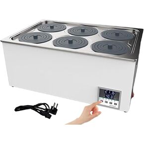 Anti-dry Digital Water Bath Heater, 1/2/4/6-hole, Rt 99.9°c, With Drain Hole, Adjustable Cover & Waterproof Bracket For Laboratory & Research Use 6holes in Kuwait