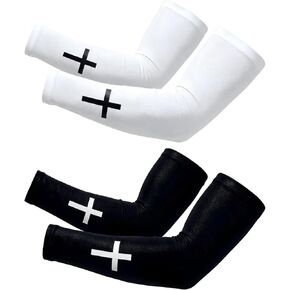 2 Pairs Christian Cross Compression Arm Sleeves, Sports Sleeves for Baseball, Running, Cycling Outdoor Sports in Kuwait