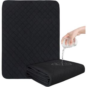 Washable Incontinence Bed Pads, Reusable Underpads for Kids, Adults, Elderly, Hospitals & Pets, Waterproof Bed Protector Pad for Bed, Sofa, Floor, Super Absorbent Bed Pee Pad 24" x 36"- Black in Kuwait