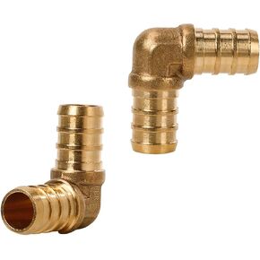 2 حزمة 1/2 بوصة 90 درجة الكوع تركيبات Pex لـ 1/2 بوصة Pex الأنابيب، لا تجعيد النحاس الرصاص in Kuwait