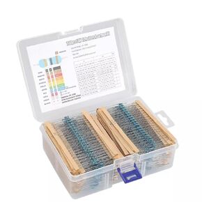 2600Pcs 130 Values Resistor Kit 1/4W 1% Metal Carbon Film Resistors 1R-10M RoHS Compliant Assortment Set for DIY Electronics Arduino Projects in Kuwait