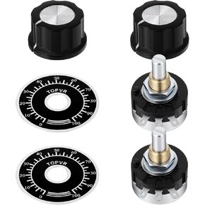 2Pcs RV24YN20S 10K Potentiometer Single Turn Carbon Film Rotary Rheostat wtih A03 Knob and Dials Used for Inverter Speed Regulation Motor Speed Control in Kuwait