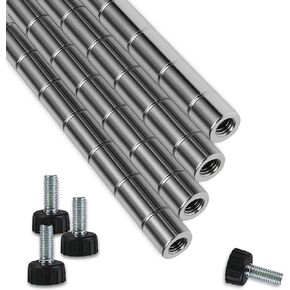 96" NSF Chrome Wire Shelf Post, 1 Inch Metal Pole, Foot Included, for Wire Shelf Rack, Poles and Parts (4 Pack) in Saudi Arabia