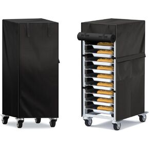 غطاء رف الخبز 20 طبقة 23 بوصة × 28 بوصة × 64 بوصة - غطاء رف سرعة مقاوم للماء والغبار 420D أكسفورد مع جيب تخزين جانبي، باب قابل للطي، سحاب - واقي رف صينية الخبز/الصفائح، أسود in Kuwait