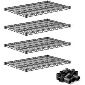 4-Pack 14"x48" Black Wire Shelf, NSF Extra Metal Storage Rack Shelves Add-On Unit Replacement in Kuwait