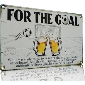 FOR THE GOAL Soccer Bar Metal Tin Sign, Decor Signs Perfect for the Home Kitchen, Man Cave, Sports Bar, Garage, Basement, or Cafe. The Ultimate Gift for Football Fans and a Unique Sports-Themed Present, 8x12 inch in Saudi Arabia
