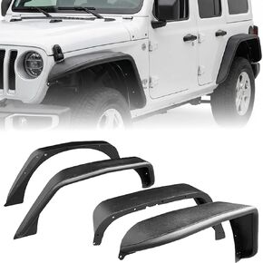 ATruck Off-Road Heavy Duty Steel Fender Flares for Jeep Wrangler 2007-2018 JK & JKU 2/4 Doors - Easy Installation, Solid, Anti-Corrosion, Front & Rear Fenders, Mud Guards, Outdoor Adventures, 4 PCS in Kuwait