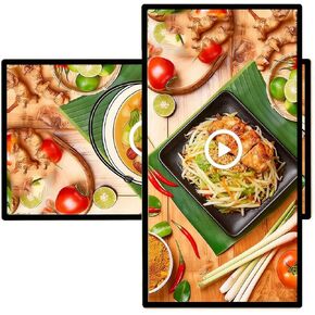 Multi-Functional Digital Signage Display, Commercial Advertising Screen with USB/HDMI/WiFi, Smart Split Screen & Looping Playback, Wall-Mounted for Retail Touch-27 in Kuwait