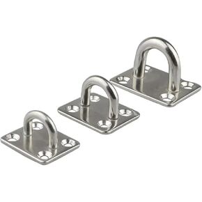 Stainless Steel 304 Square Eye Plate Hooks House Heavy Duty Hammock Chair U Shaped Hammock Hook Suspension Ceiling Mount(4Pcs,8mm) in Saudi Arabia