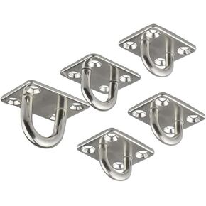 4 PCS Stainless Steel Hooks House Square Heavy Duty Hammock Chair U Shaped Hammock Hook Suspension Ceiling Mount Eye Plate(4mm) in Saudi Arabia
