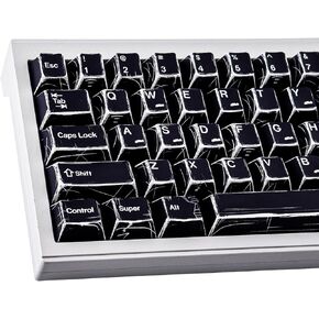 Heykit PBT Keycaps - مفاتيح المانجا اليابانية لـ 61 64 68 لوحة مفاتيح ، 78 مفتاحًا مفتاحًا مفتاحًا مخصصًا للصبغة ، ملف تعريف الكرز ، أغطية مفاتيح أسود أسود للكرز MX Mechanical لوحة مفاتيح Cherry MX in Kuwait