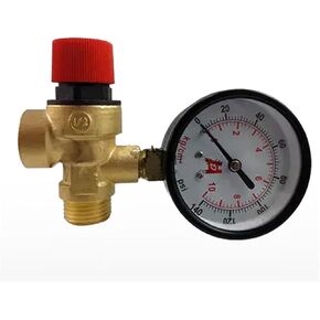 DN15 Brass Boiler Safety Valve 1/2" Male Thread Exhaust Relief With Pressure Gauge(8bar) in Kuwait