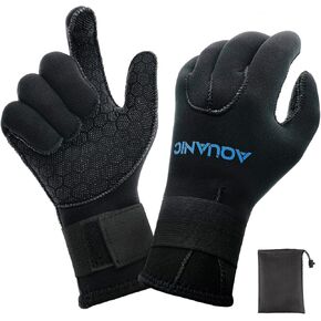 Neoprene Gloves 3mm Scuba Diving Gloves with Waterproof Bag, Anti-Slip Warm Wetsuit Water Gloves with Adjustable Strap for Diving, Swimming, Sailing, Snorkeling and Surfing in Kuwait