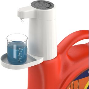 Smart Electric Laundry Detergent Dispenser with Graduated Cup, USB Rechargeable, 15-75ml Adjustable Dosing & No-Spill Design for Liquid Detergent Containers (White) in Saudi Arabia