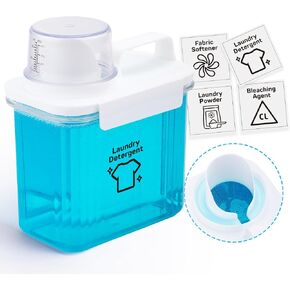 Laundry Detergent Dispenser-1 Pack, 51 oz Detergent Dispenser with 4 Removable Labels, Laundry Soap Dispenser for Laundry Room Organization and Storage, BPA Free & PET Plastic Clear in Saudi Arabia