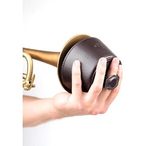 كتم صوت بوق البوق بمقبض. كتم صوت للتمرين خفيف الوزن. المرفق المغناطيسي. جلد صناعي. ملحق البوق (رمادي) in Kuwait