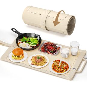 بساط تدفئة للطعام، بساط لتسخين الطعام على سطح المنضدة، صينية تدفئة كهربائية مع 6 مستويات لدرجة الحرارة ومؤقت 6 ساعات، أطباق ساخنة قابلة للطي للبوفيه، سخان طعام محمول للحفلات والسفر باللون الأزرق in Kuwait