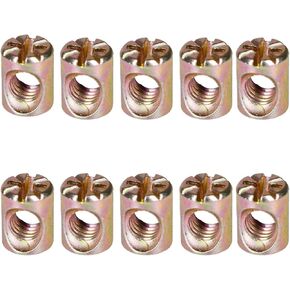 Barrel nut, Horizontal Hole Dowel Pin Nuts Embedded Furniture Hammer Insert Nut Cylindrical Metric Thread Woodworking, Size : 10mm(M6 (5pcs)) in Kuwait
