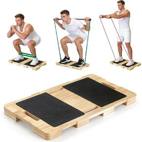Wood Resistance Band Platform Base, Fitness Exercise Board Footplate for Home Gym Workout in Kuwait