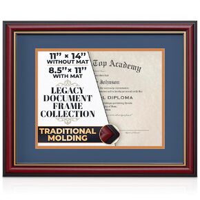 11 x 14 Picture Frame with Mat (8.5x11) – White Wood Certificate Frame with UV Plexiglass for Diploma, Document or Photo – Horizontal or Vertical Display for Wall or Desk, Stylish Home or Office Decor in Saudi Arabia
