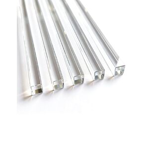 5 قطع من قضبان الأكريليك المربعة، 3.28 قدم من قضبان الأكريليك الشفافة وشريط من البلاستيك للحرف اليدوية وإضاءة البستنة (0.6 × 0.6 سم) in Kuwait