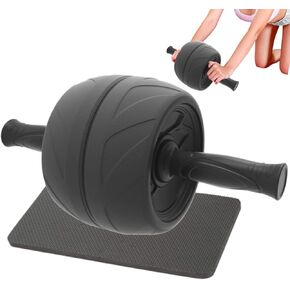 عجلة LEZER Ab Roller، تمرين البطن، عريضة جدًا 5.5 بوصة، عجلة تمرين، معدات اللياقة البدنية المنزلية، القوة الأساسية، العضلات، وسادة الركبة السميكة، صنع في تايوان باللون الأسود in Kuwait