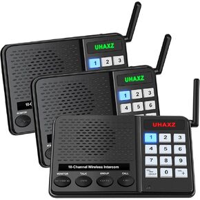 Intercoms Wireless for Home, Long Range Intercom 6000ft, 10 Channel Home Intercom System with Group Call, Clear Sound, Room to Room Intercoms, House Intercom System for Business(3 Packs) in Kuwait