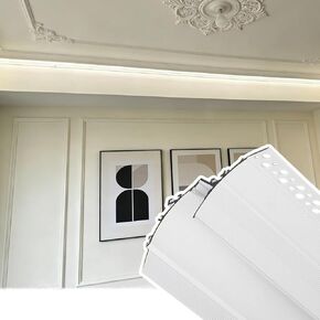 Decorative LED Channel System for Ceiling, Invisible Crown Molding Lighting Aluminum Profile, Bedroom Living Room Wall Washer Cove Moulding(2.4 m/7.8 ft) in Saudi Arabia
