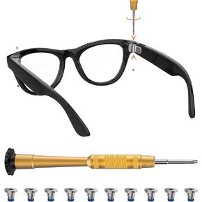HiBloks Screwdriver and Screw Set for Ray-Ban Meta Wayfarer/Skyler/Headliner Gen 2 & Oakley Meta HSTN Eyeglass Temple Accessories, Includes 1Pc Screwdriver & 10Pcs Screws for Meta Gen 2 Smart Glasses in Kuwait