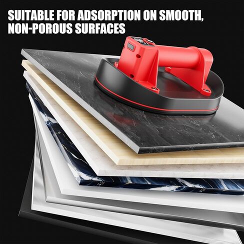 طقم رفع كأس شفط كهربائي مع مطرقة، أداة إصلاح فجوات الأرضية، أداة تثبيت الأرضيات الخشبية بسعة 573 رطل - قبضة فراغ تلقائية لإصلاح الزجاج والحجر والبلاط والأرضيات in Kuwait