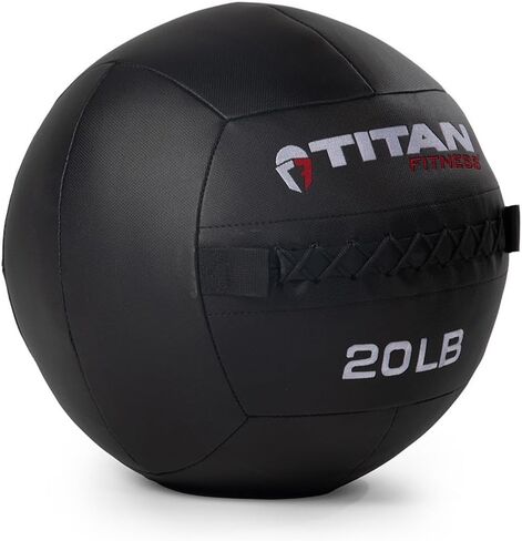 Titan Fitness 20 LB Composite Wall Ball, Soft Shell Poly-Composite Laminate Cross Texture Non-Slip Grip, Tight Stitching, Medicine Ball for Core, Full-Body, Functional Workouts, Exercise Ball in Saudi Arabia