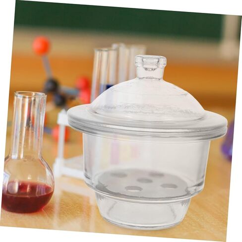 1 قطعة جرة مجفف الزجاج زجاجة مجفف المختبر لتجفيف الفراغ الأواني الزجاجية عالية الشفافية ثقوب قاعدة عشوائية للتجارب العلمية in Kuwait