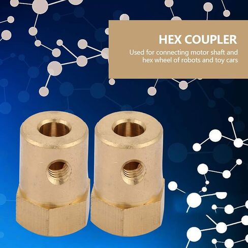 Hex Coupler Bore Motor, Hex Brass Shaft Coupling Connector for Car Wheels Tires Shaft Motor Brass Extended Shaft 4pcs Hex Coupling Coupler Motor Connector (Inner Diameter 5mm) in Kuwait