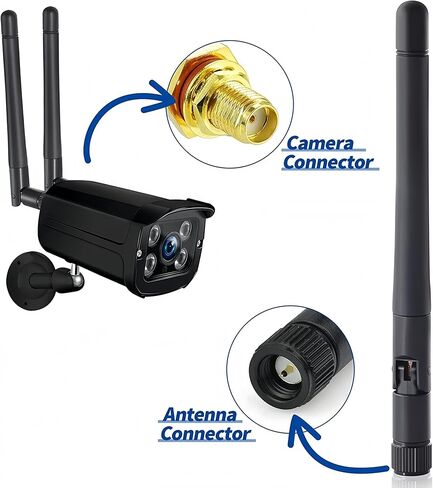 2X Dual Band WiFi 2.4GHz 5GHz 5.8GHz 8dBi SMA Male (pin in Center) Antenna for Wireless Video Security IP Camera Recorder Surveillance Recorder Truck Trailer Rear View Backup Camera Reversing Monitor in Kuwait