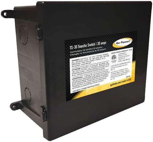 Go Power TS-30 30 Amp Automatic Transfer Switch, Dual Source Compatibility, Generator Delay Switch, Easy Installation, Compact Design in Saudi Arabia