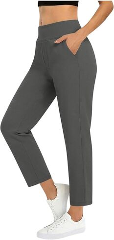 Women's Golf Pants with 2 Pockets 7/8 High Waisted Stretch Ankle Pants for Women Business Casual Travel Athletic Work in Saudi Arabia