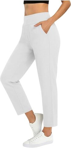 Women's Golf Pants with 2 Pockets 7/8 High Waisted Stretch Ankle Pants for Women Business Casual Travel Athletic Work in Saudi Arabia