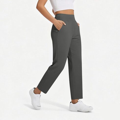 Women's Golf Pants with 2 Pockets 7/8 High Waisted Stretch Ankle Pants for Women Business Casual Travel Athletic Work in Saudi Arabia