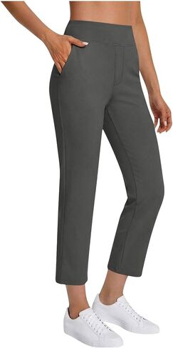 Women's Golf Pants with 2 Pockets 7/8 High Waisted Stretch Ankle Pants for Women Business Casual Travel Athletic Work in Saudi Arabia