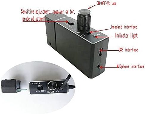 مسجل استماع لميكروفون الحائط، جهاز KSRplayer عالي القوة لمراقبة الصوت/جهاز فحص استماع الأذن، نظام مكبر صوت ميكروفون حساس للغاية للاستماع عبر الجدار/المسبار in Kuwait