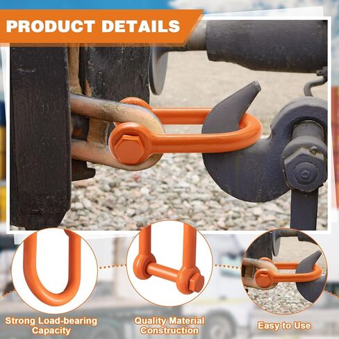 2 Pcs Screw Pin Long Reach Shackle 1 Inch (wll 9.5 Tons), Long Reach Shackle with Painted Screw Pin, Clevis D-Ring Lifting Attachment, Professional Use, Industrial Alloy Steel in Kuwait