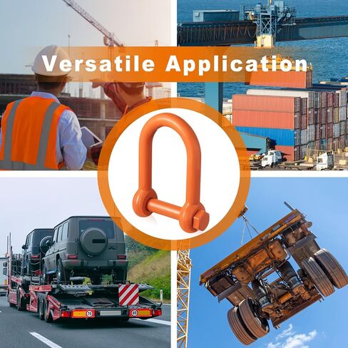 2 Pcs Screw Pin Long Reach Shackle 1 Inch (wll 9.5 Tons), Long Reach Shackle with Painted Screw Pin, Clevis D-Ring Lifting Attachment, Professional Use, Industrial Alloy Steel in Kuwait