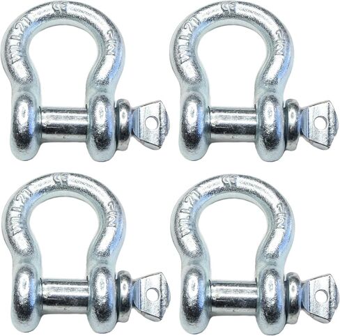 WorldPac (Pack of 4) 1/2-inch Galvanized Forged Steel Anchor Shackle with Screw in Pin in Kuwait